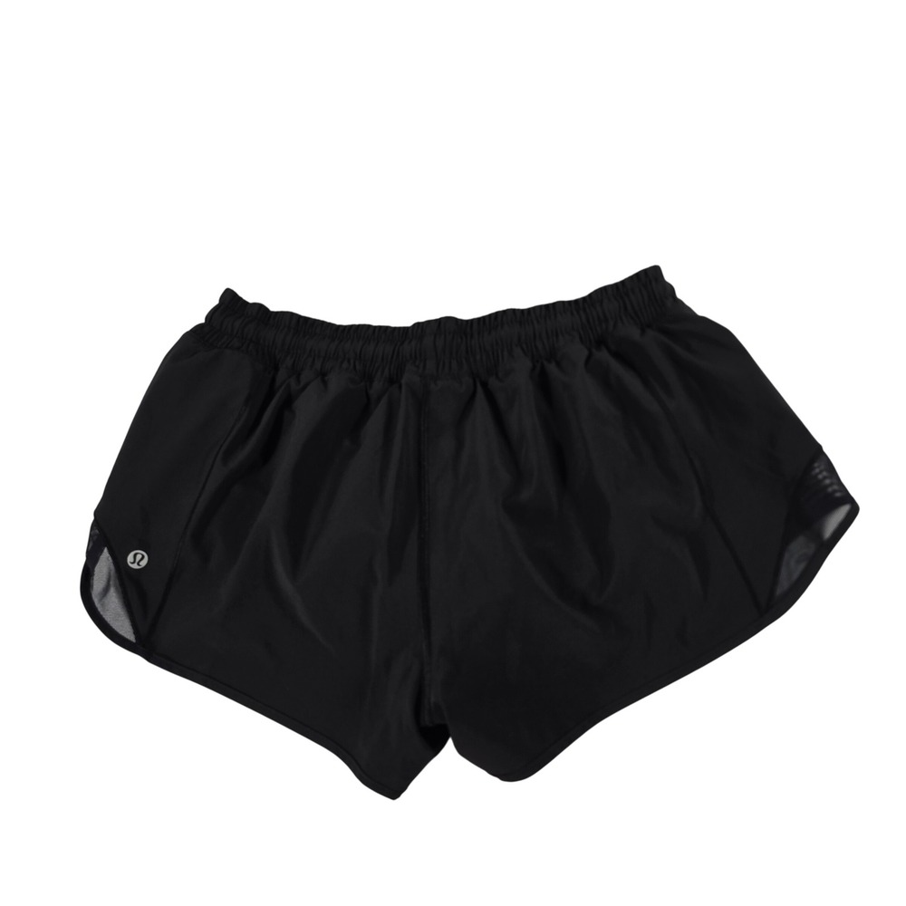 Lululemon Hotty Hot Short II Black Mesh Running Shorts Womens 10 LW7ARKR